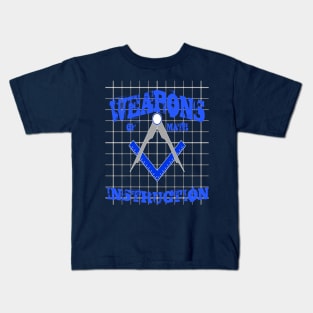 Weapons Of Math Instruction Fun Algebra Pun Blue Kids T-Shirt